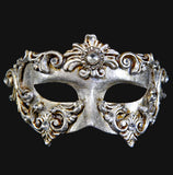 Colombina Barocco Venetian Mask in Silver Leaf