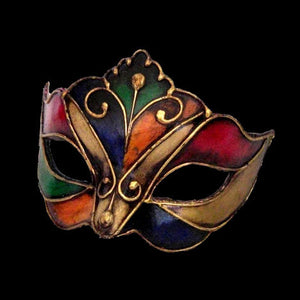 Colombina Harlequin Dona Venetian Mask Multicoloured